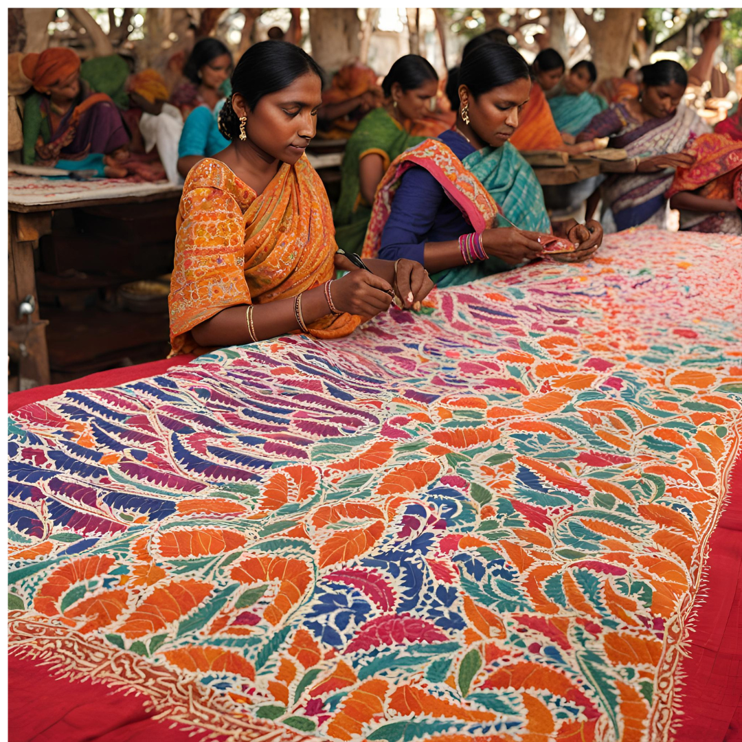 Behind The Threads Skilled Artisans crafting Kantha Embroidery