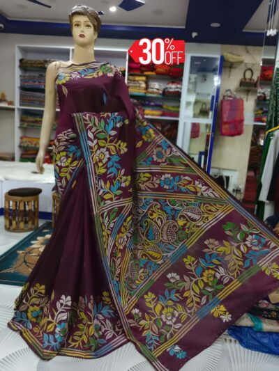 Premium quality kantha stitch saree-4